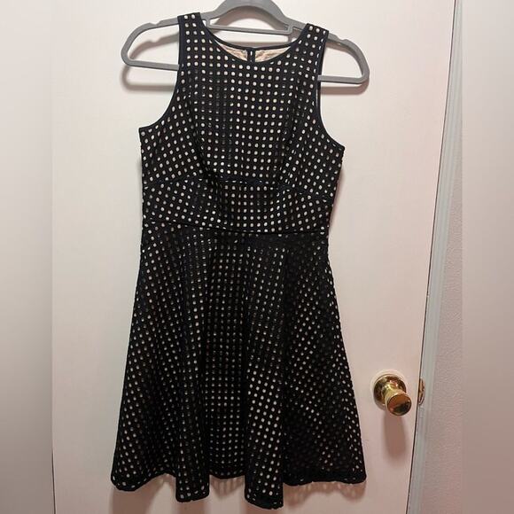 NWT LOFT Navy & Tan Eyelet Dress Size 0 - Picture 13 of 14